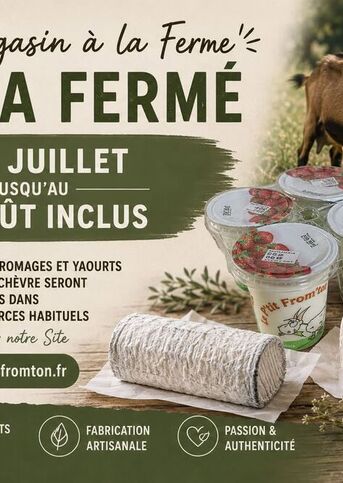 Fermeture estivale du magasin à la ferme